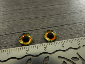 Kapussi silmä, 8mm, moniväri/keltainen, 1kpl