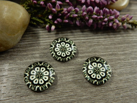 Kapussi kuvio, 12mm, musta/valkoinen, 1kpl