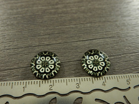 Kapussi kuvio, 12mm, musta/valkoinen, 1kpl