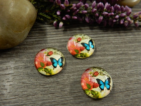 Kapussi perhonen, 12mm, moniväri, 1kpl