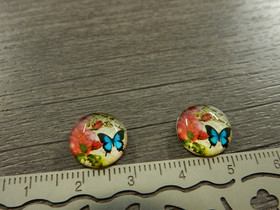 Kapussi perhonen, 12mm, moniväri, 1kpl