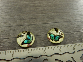 Kapussi perhonen, 12mm, moniväri, 1kpl