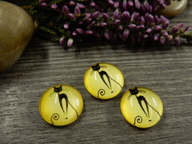 Kapussi kissa, 12mm, keltainen, 1kpl