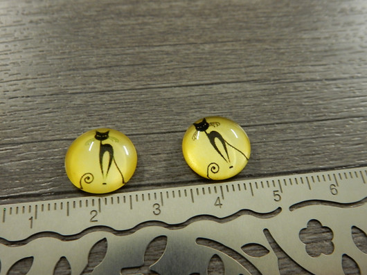 Kapussi kissa, 12mm, keltainen, 1kpl