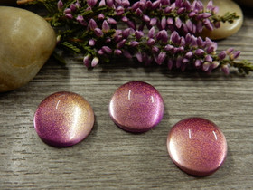 Kapussi glitter, 14mm, moniväri/pinkki, 1kpl