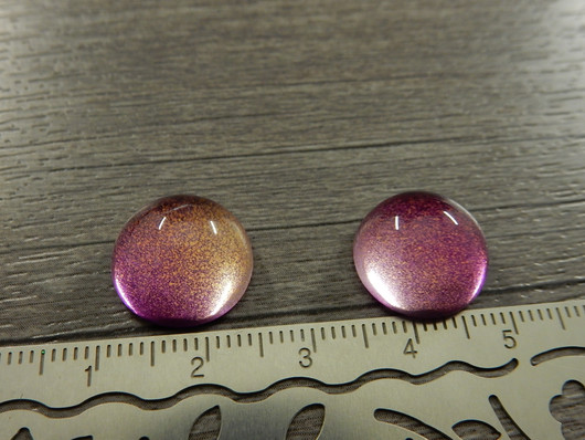 Kapussi glitter, 14mm, moniväri/pinkki, 1kpl