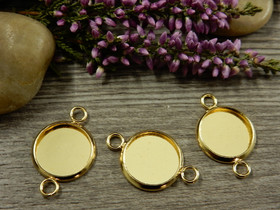 Kapussipohja linkki, 12mm, kulta/rst, 1kpl