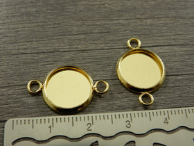 Kapussipohja linkki, 12mm, kulta/rst, 1kpl