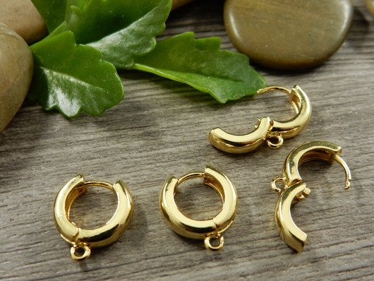 Korvakorurengas lenkillä, 13.5x12x3.5mm, 18K/kulta, 1pari