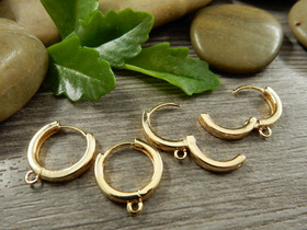 Korvakorurengas lenkillä, 15x12x2mm, 18K/vaaleakulta, 1pari