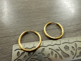 Korvakorurengas huggie,  25x2.5mm, kulta/ PVD/ rst, 1pari