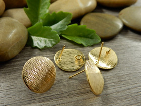 Korvakorutappi ympyrä lenkillä, 15x15mm, 18K/kulta, 1pari