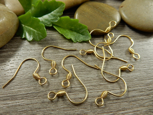 Korvakorukoukku, 17x18mm, 18K vaaleakulta/rst, 10paria