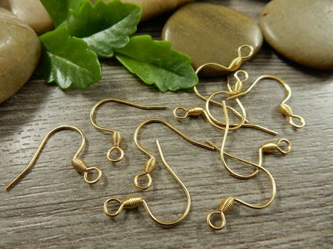 Korvakorukoukku, 17x18mm, 18K vaaleakulta/rst, 10paria