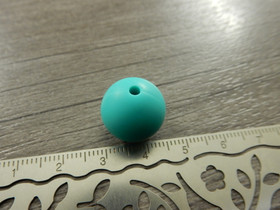 Silikonihelmi, 15mm, tummaminttu, 1kpl