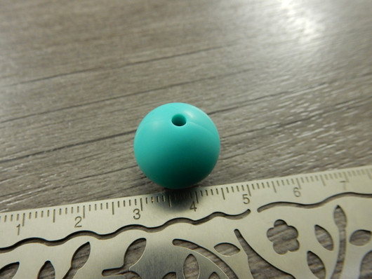 Silikonihelmi, 15mm, tummaminttu, 1kpl