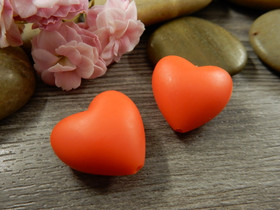 Silikonihelmi sydän, 19x20mm, punainen, 1kpl
