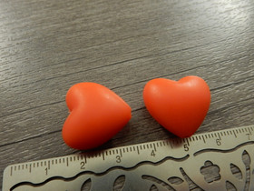 Silikonihelmi sydän, 19x20mm, punainen, 1kpl