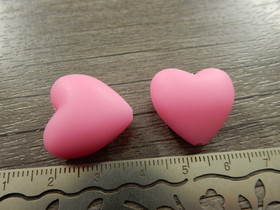 Silikonihelmi sydän, 19x20mm, pinkki, 1kpl