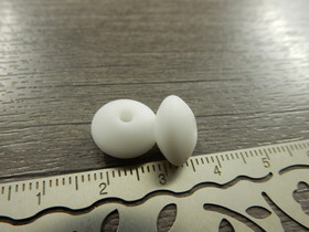 Silikonihelmi linssi, 12mm, valkoinen, 1kpl