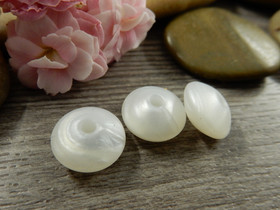 Silikonihelmi linssi, 12mm, helmiäisvalkoinen, 1kpl