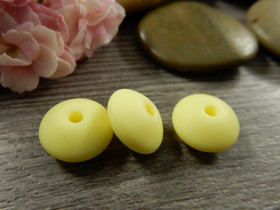 Silikonihelmi linssi, 12mm, vaaleankeltainen, 1kpl