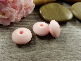 Silikonihelmi linssi, 12mm, vaaleanpunainen, 1kpl