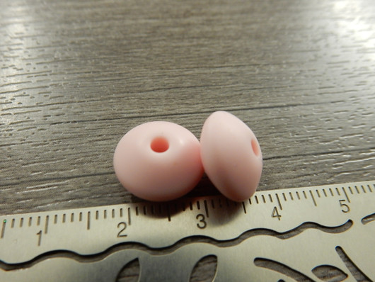 Silikonihelmi linssi, 12mm, vaaleanpunainen, 1kpl