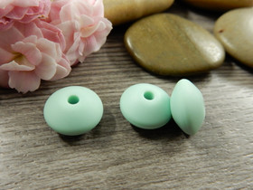 Silikonihelmi linssi, 12mm, minttu, 1kpl