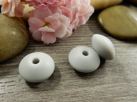 Silikonihelmi linssi, 12mm, vaaleanharmaa, 1kpl