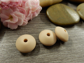 Silikonihelmi linssi, 12mm, tummabeige, 1kpl