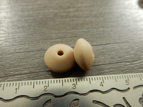 Silikonihelmi linssi, 12mm, tummabeige, 1kpl