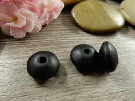 Silikonihelmi linssi, 12mm, musta, 1kpl