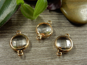 Strassiriipus/ linkki ympyrä, 16x11mm, vaalekulta, 1kpl