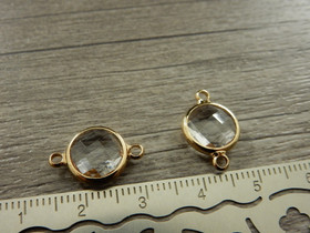 Strassiriipus/ linkki ympyrä, 16x11mm, vaalekulta, 1kpl