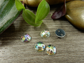 Ympyräriipus fasetoitu/ linkki, 6mm, kirkas ab, 10kpl