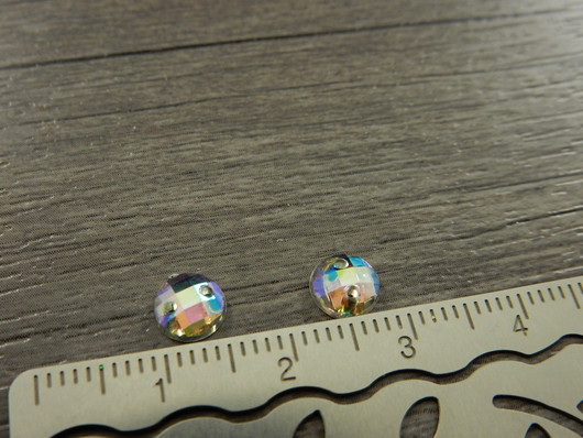 Ympyräriipus fasetoitu/ linkki, 6mm, kirkas ab, 10kpl