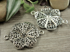 Kukkariipus/linkki/korunjakaja, 41x37mm, kromi, 1kpl