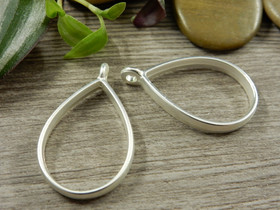 Riipus/ korukehys pisara, 34x21mm, kirkashopea, 1kpl