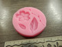 Silikonimuotti kukka,lehdet ja oksa, 54x7mm, pinkki, 1kpl