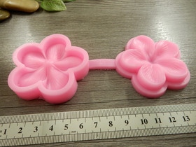 Kaksi osainen silikonimuotti kukka, 68x61mm, pinkki, 1kpl