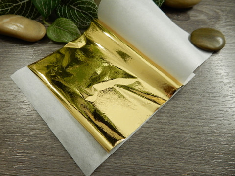 Lehtimetalli-arkki, 9x8cm, kulta, 10arkkia