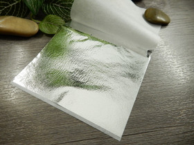 Lehtimetalli-arkki, 9x8cm, hopea, 10arkkia