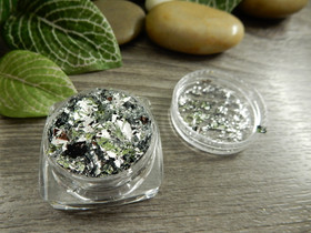 Lehtimetalli hiutaleita, 30x15mm, hopea, 1kpl