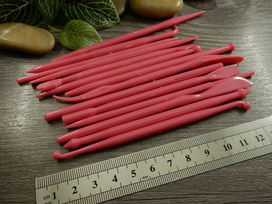 Muotoilutyökalut 14kpl, n.11cm,  pinkki, 1kpl
