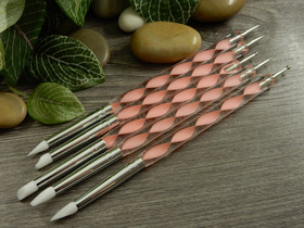 Muotoilutyökalut silikonipää 5kpl, n.15cm, vaaleanpunainen, 1kpl