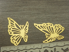 Perhonenriipus, 36x29mm, kulta, 1kpl