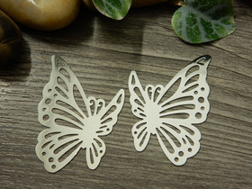 Perhonenriipus, 36x29mm, kromi, 1kpl