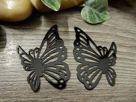 Perhonenriipus, 36x29mm, musta, 1kpl