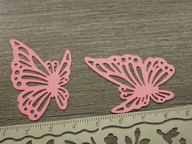 Perhonenriipus, 36x29mm, pinkki, 1kpl